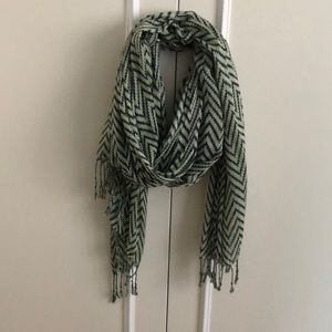 NWOT Soft chevron design scarf in blue, green, white